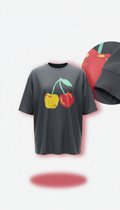 Oversized fit T-shirt cherry accent