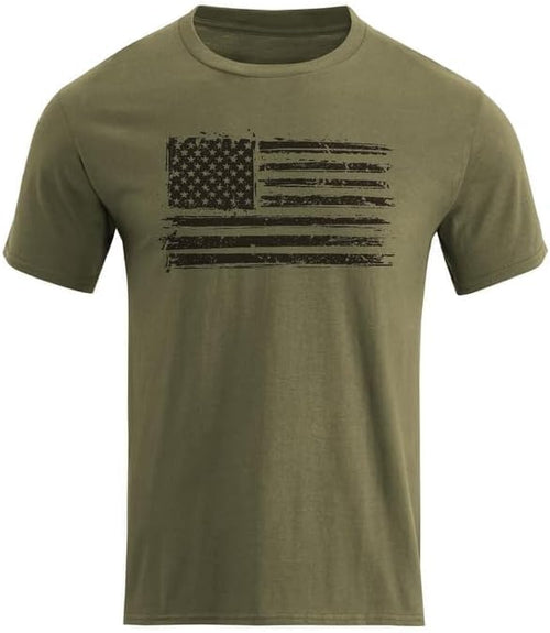 H HYFOL Men's Graphic T-Shirts USA Flag Cotton Short Sleeve American Patriotic Crewneck Casual Regular Tee Shirts