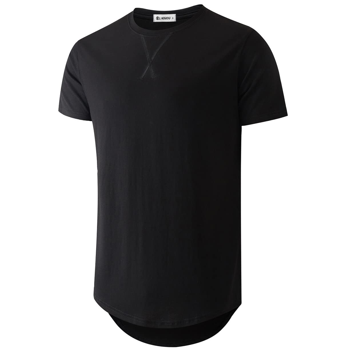KLIEGOU Men's 100% Cotton Longline T-Shirt, Pre-Shrunk Soft