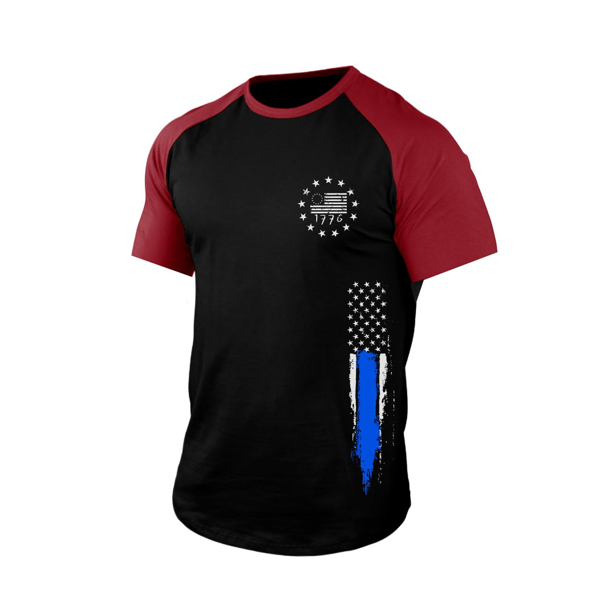 H HYFOL Men's Graphic T-Shirts USA Flag Cotton Short Sleeve American Patriotic Crewneck Casual Regular Tee Shirts