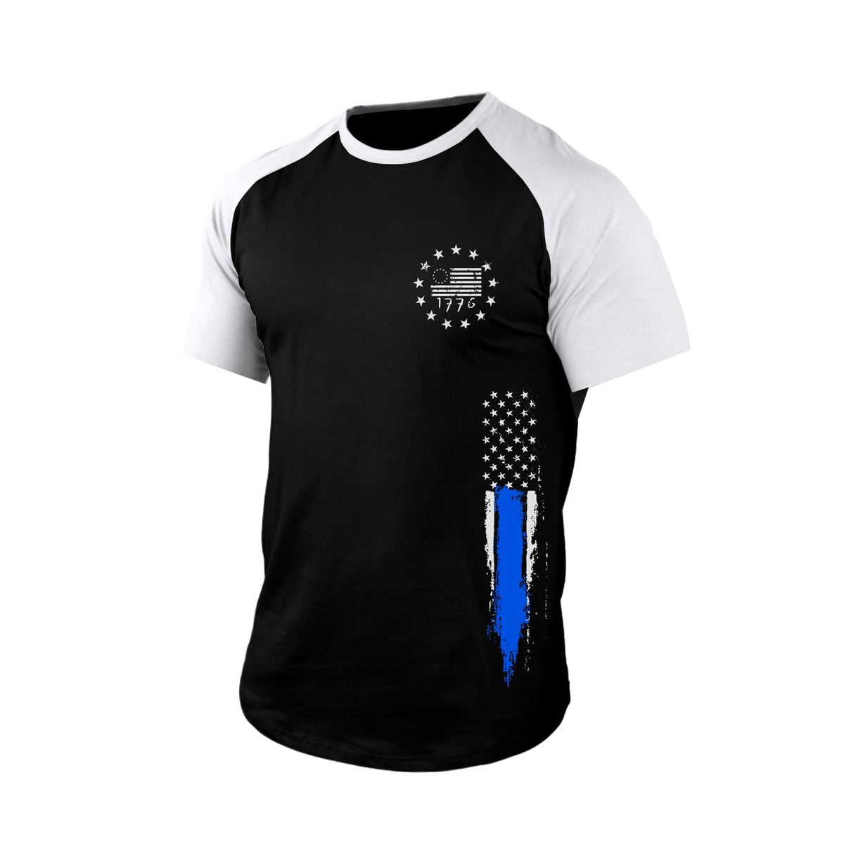 H HYFOL Men's Graphic T-Shirts USA Flag Cotton Short Sleeve American Patriotic Crewneck Casual Regular Tee Shirts