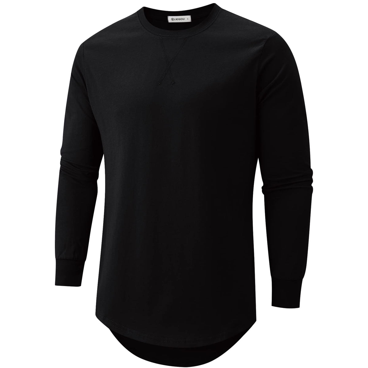 KLIEGOU Men's 100% Cotton Longline T-Shirt, Pre-Shrunk Soft