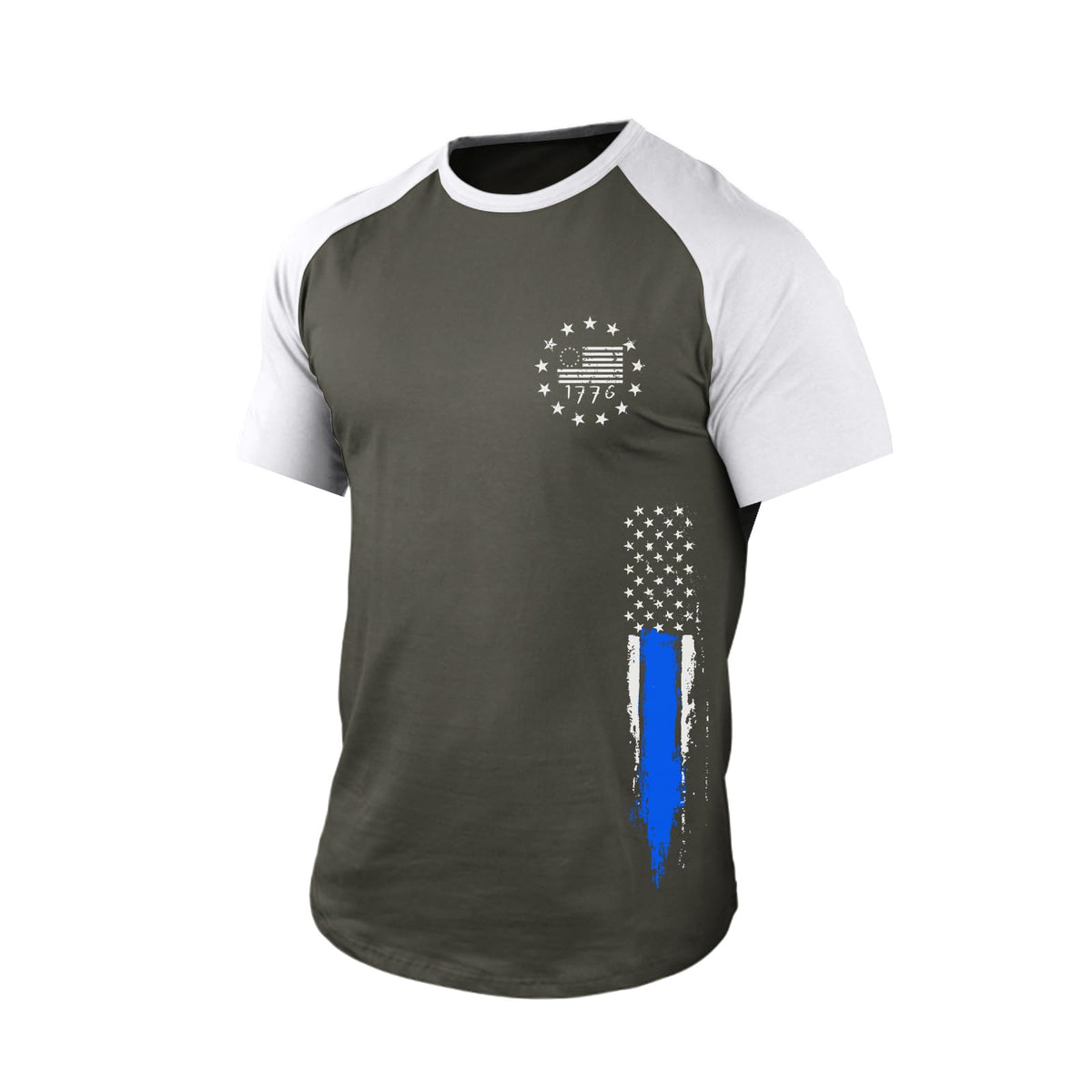 H HYFOL Men's Graphic T-Shirts USA Flag Cotton Short Sleeve American Patriotic Crewneck Casual Regular Tee Shirts