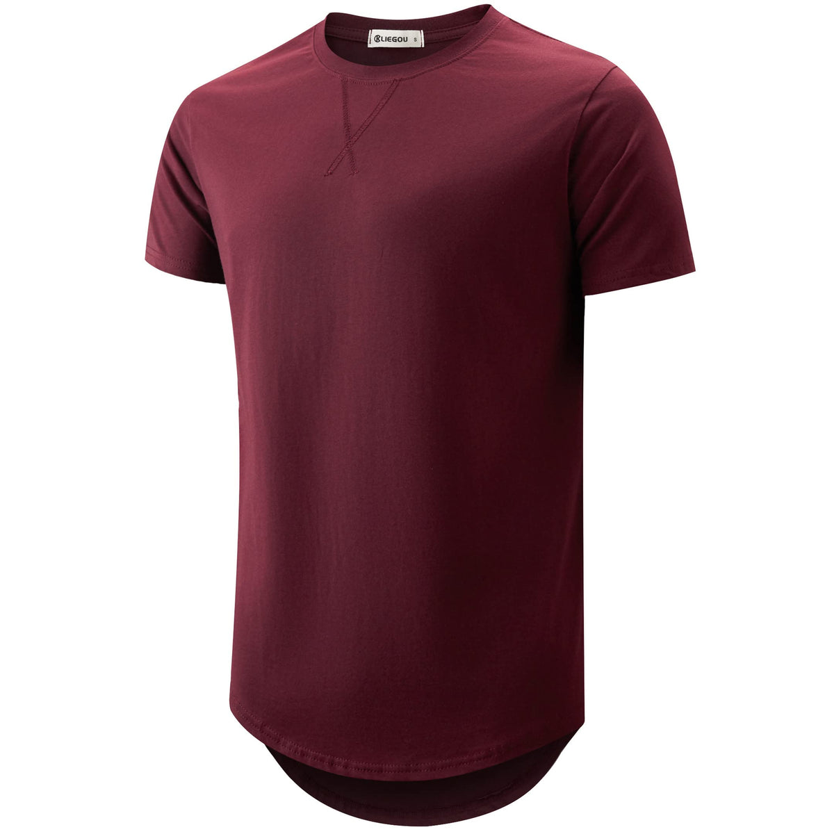 KLIEGOU Men's 100% Cotton Longline T-Shirt, Pre-Shrunk Soft