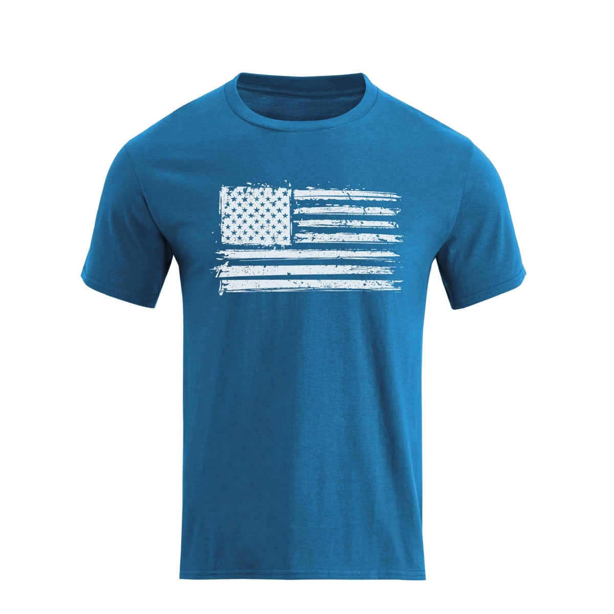 H HYFOL Men's Graphic T-Shirts USA Flag Cotton Short Sleeve American Patriotic Crewneck Casual Regular Tee Shirts