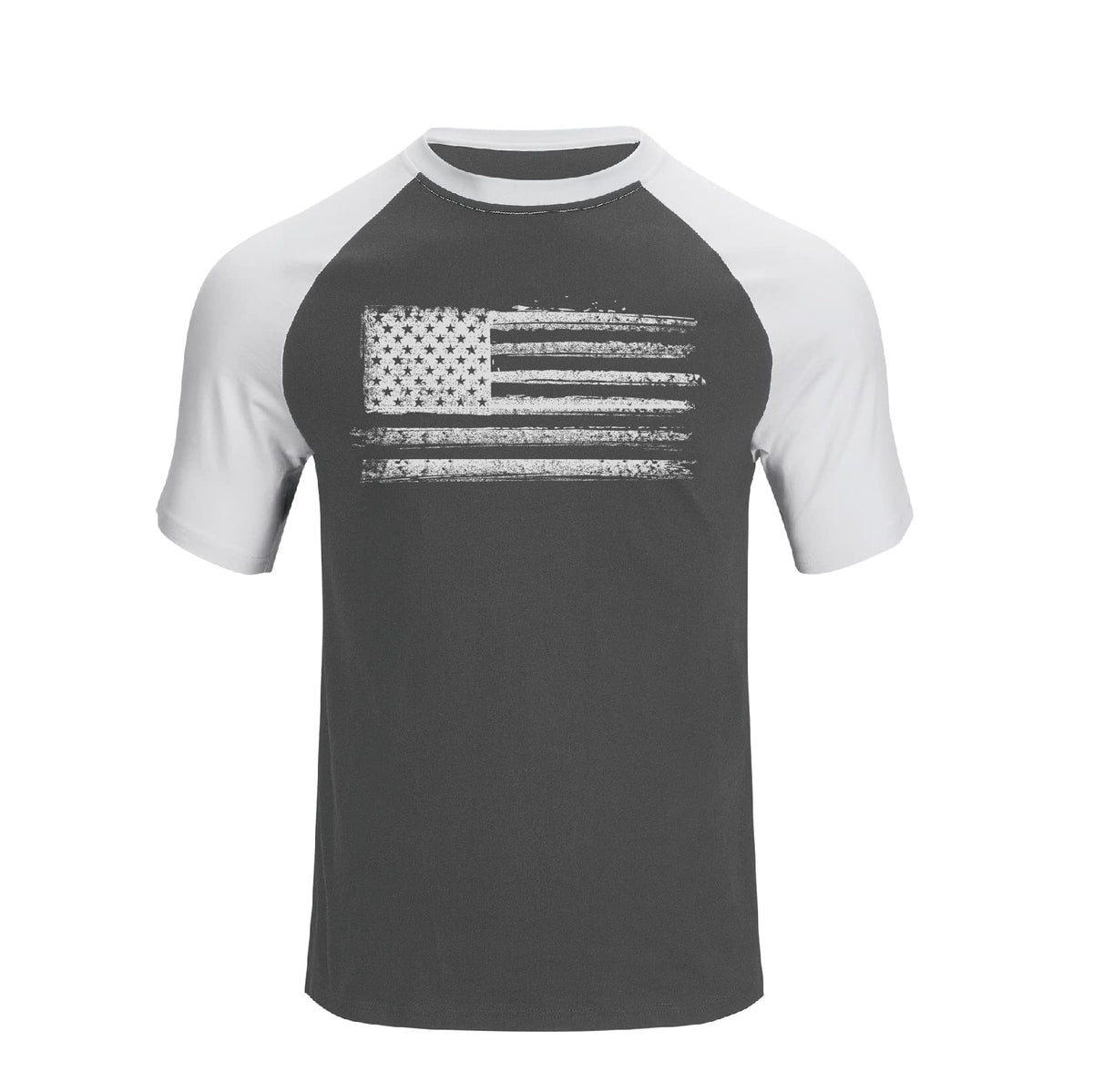 H HYFOL Men's Graphic T-Shirts USA Flag Cotton Short Sleeve American Patriotic Crewneck Casual Regular Tee Shirts