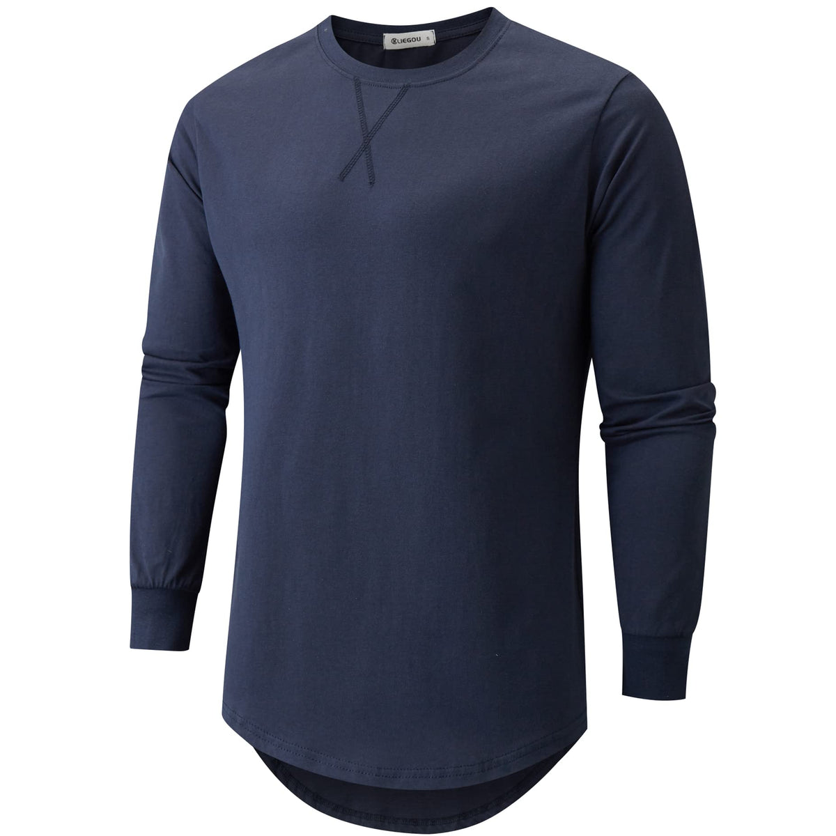 KLIEGOU Men's 100% Cotton Longline T-Shirt, Pre-Shrunk Soft