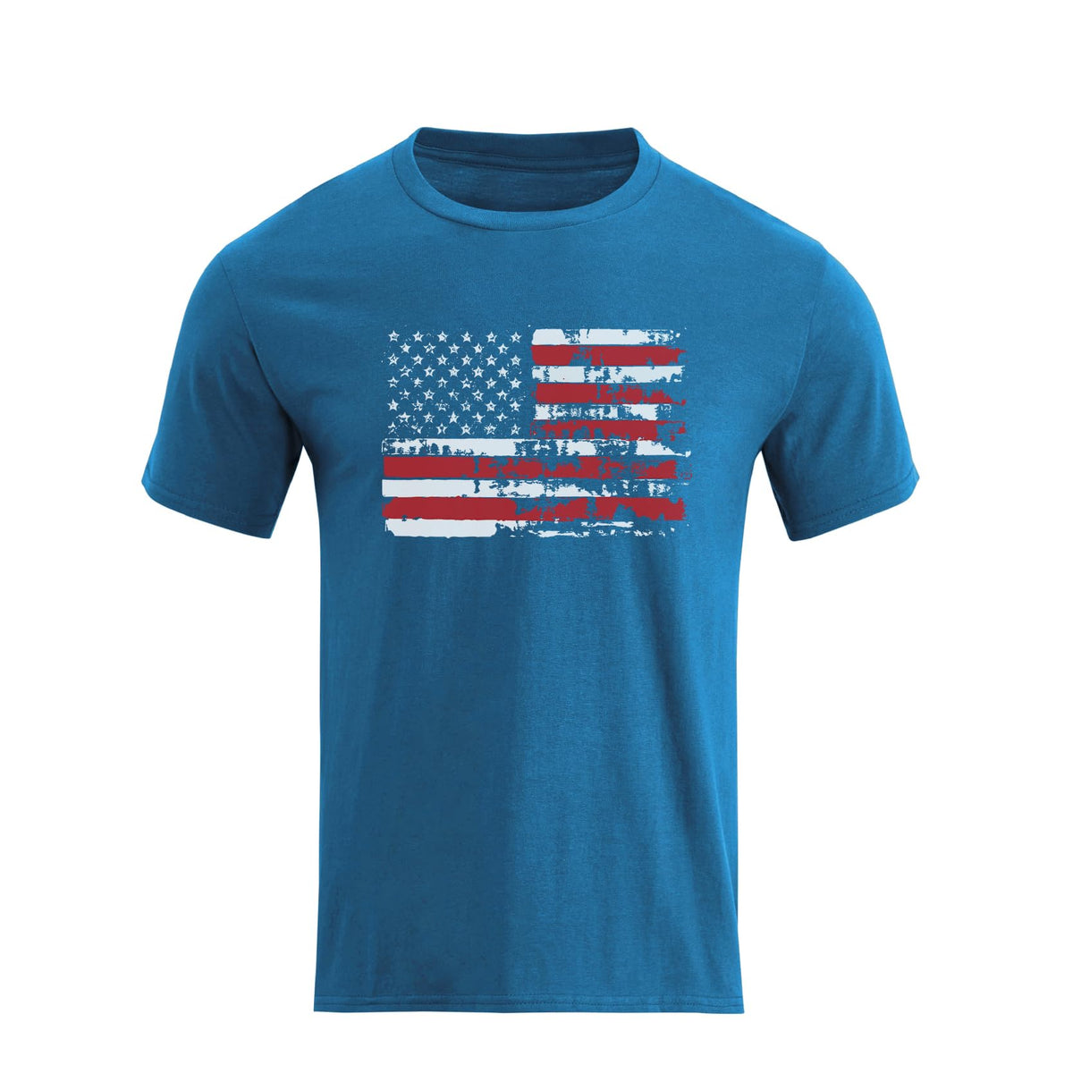 H HYFOL Men's Graphic T-Shirts USA Flag Cotton Short Sleeve American Patriotic Crewneck Casual Regular Tee Shirts