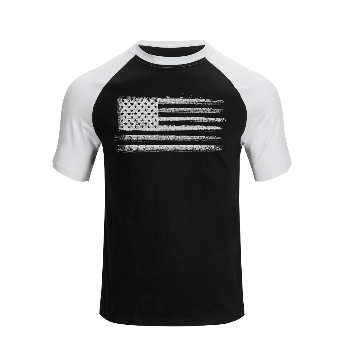 H HYFOL Men's Graphic T-Shirts USA Flag Cotton Short Sleeve American Patriotic Crewneck Casual Regular Tee Shirts