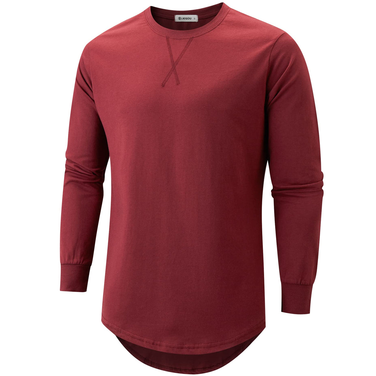 KLIEGOU Men's 100% Cotton Longline T-Shirt, Pre-Shrunk Soft