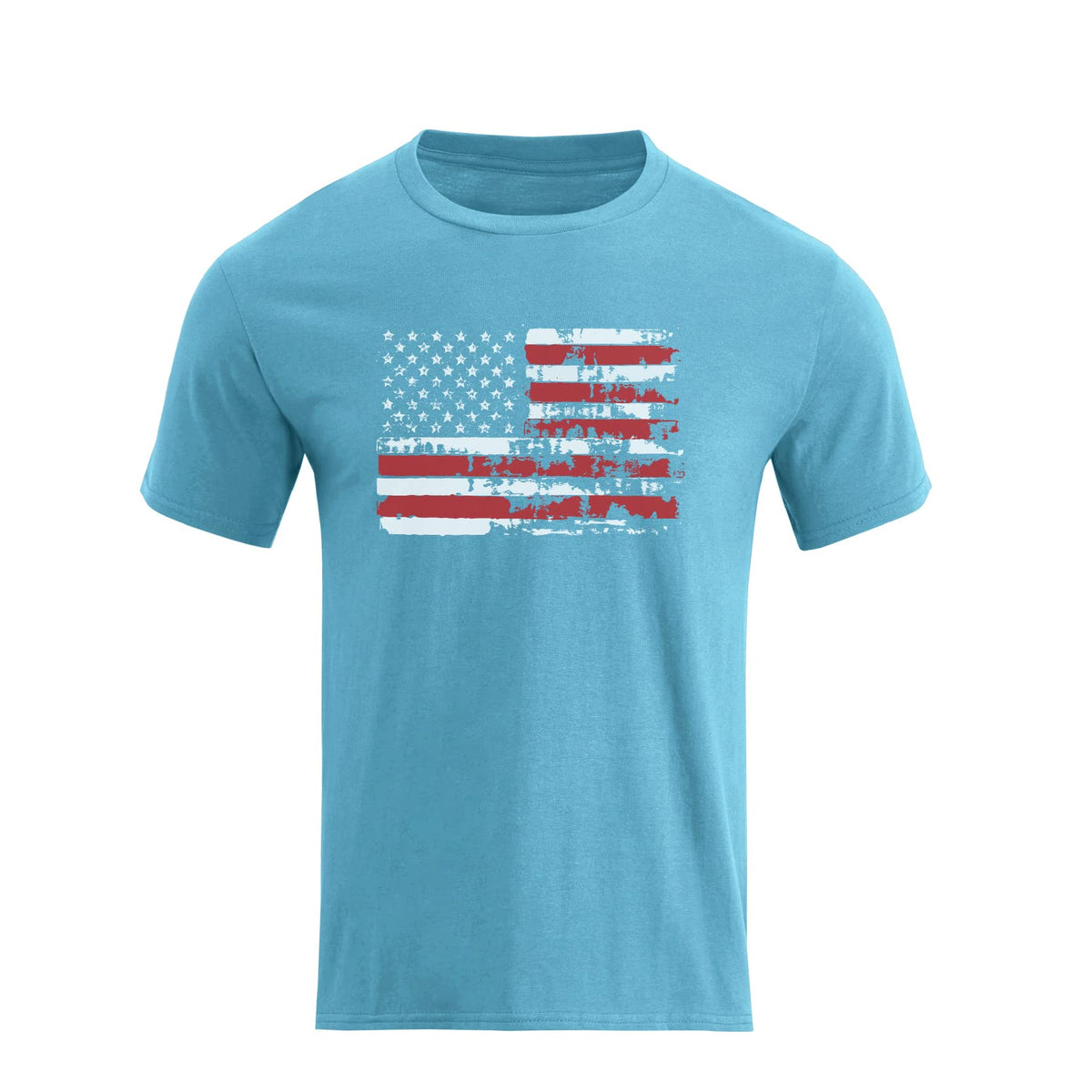 H HYFOL Men's Graphic T-Shirts USA Flag Cotton Short Sleeve American Patriotic Crewneck Casual Regular Tee Shirts