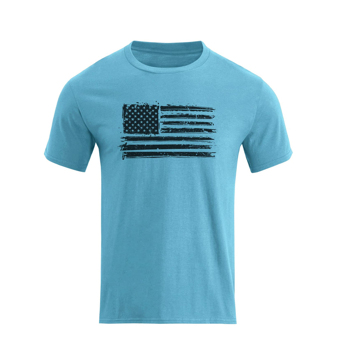 H HYFOL Men's Graphic T-Shirts USA Flag Cotton Short Sleeve American Patriotic Crewneck Casual Regular Tee Shirts