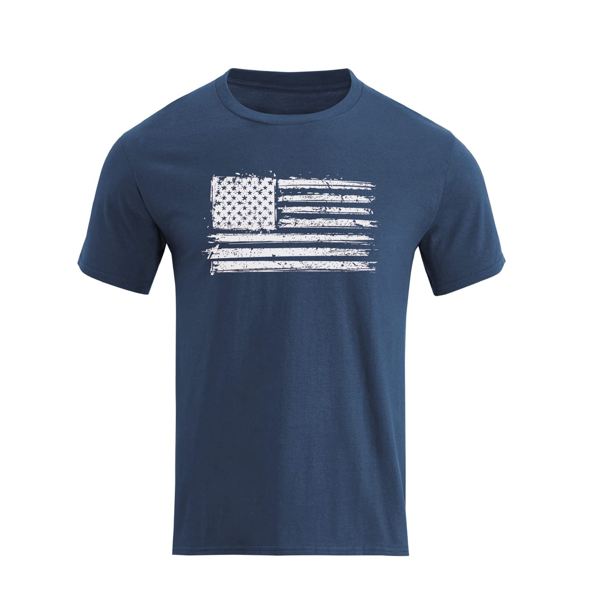 H HYFOL Men's Graphic T-Shirts USA Flag Cotton Short Sleeve American Patriotic Crewneck Casual Regular Tee Shirts