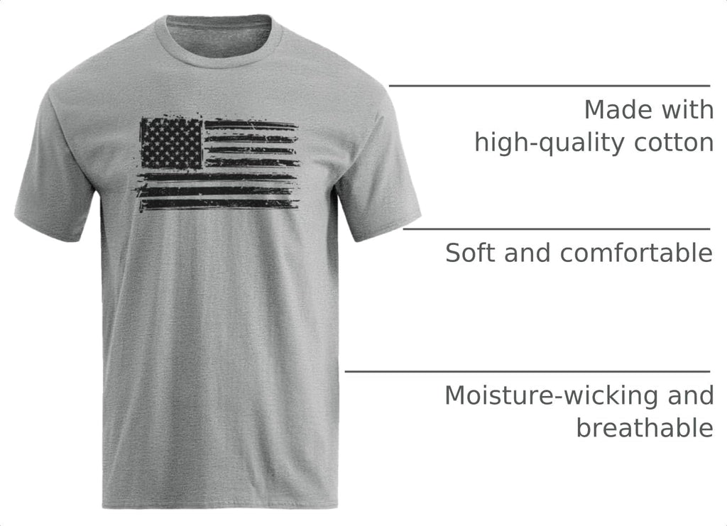 H HYFOL Men's Graphic T-Shirts USA Flag Cotton Short Sleeve American Patriotic Crewneck Casual Regular Tee Shirts