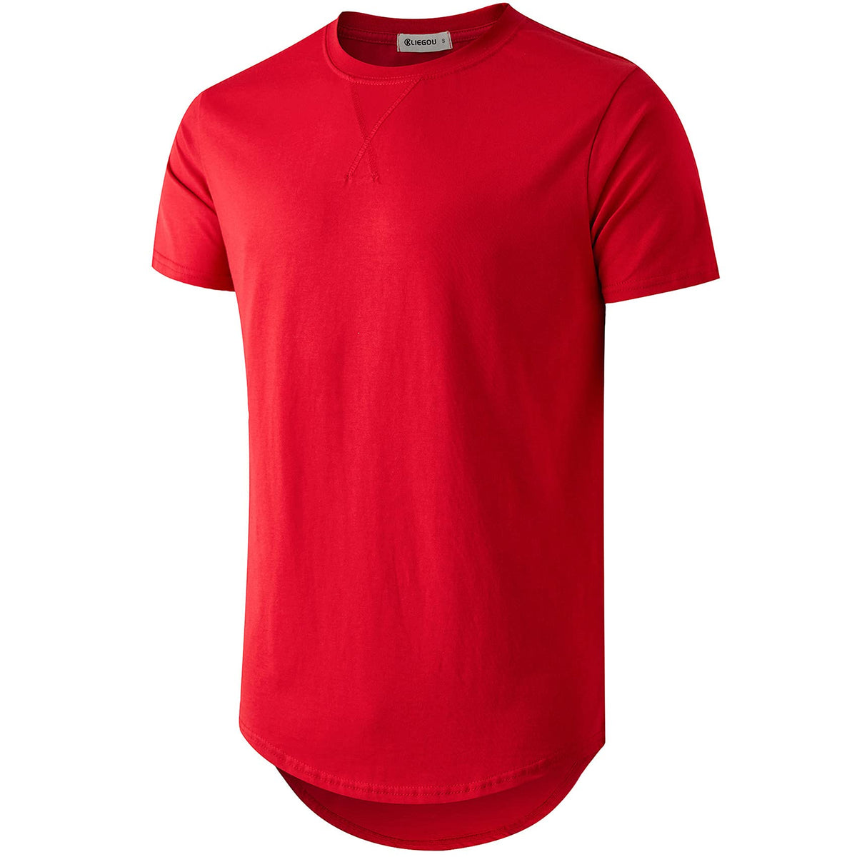 KLIEGOU Men's 100% Cotton Longline T-Shirt, Pre-Shrunk Soft