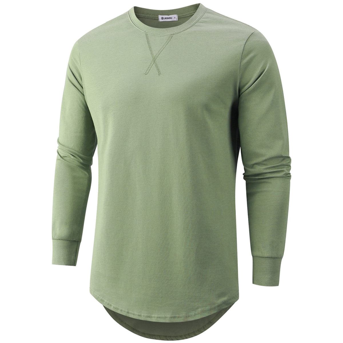 KLIEGOU Men's 100% Cotton Longline T-Shirt, Pre-Shrunk Soft