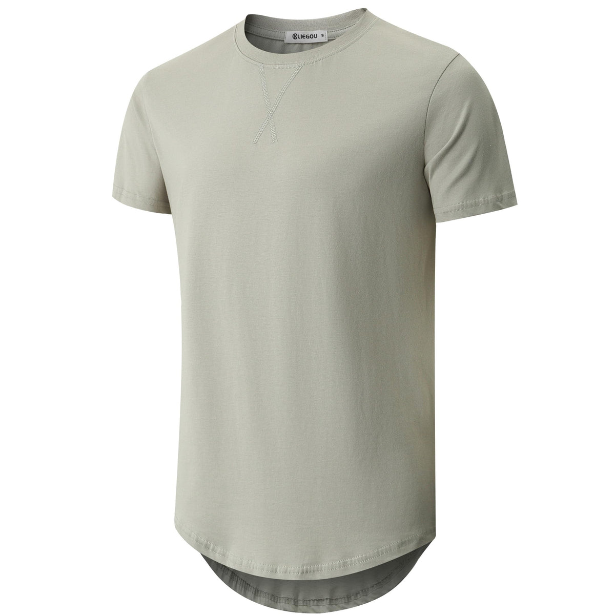 KLIEGOU Men's 100% Cotton Longline T-Shirt, Pre-Shrunk Soft