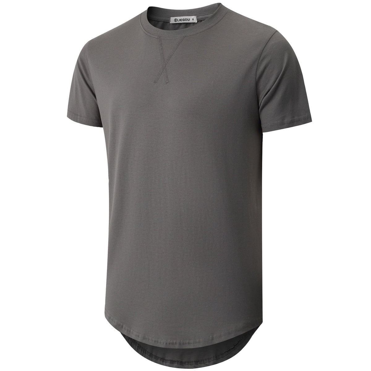 KLIEGOU Men's 100% Cotton Longline T-Shirt, Pre-Shrunk Soft