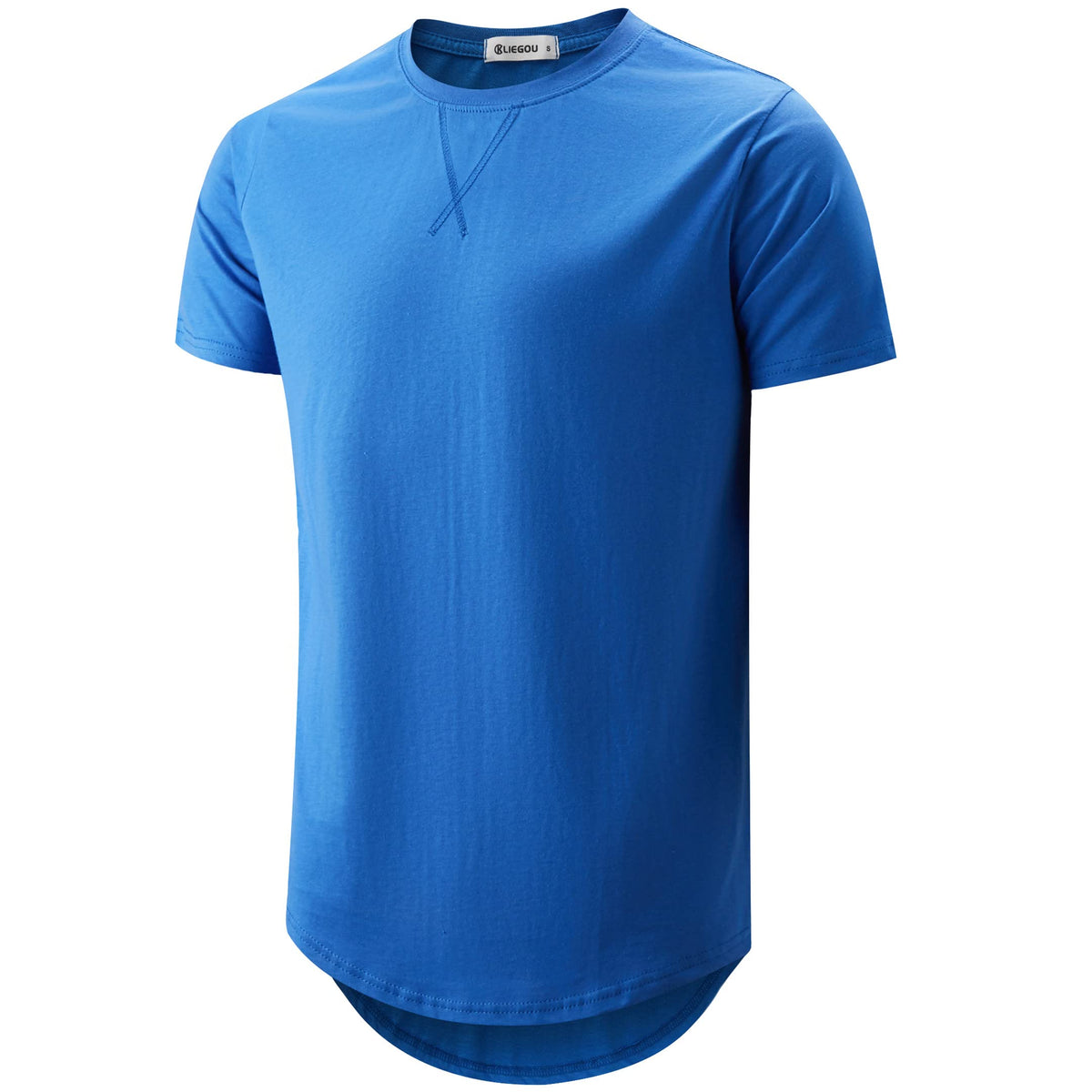 KLIEGOU Men's 100% Cotton Longline T-Shirt, Pre-Shrunk Soft