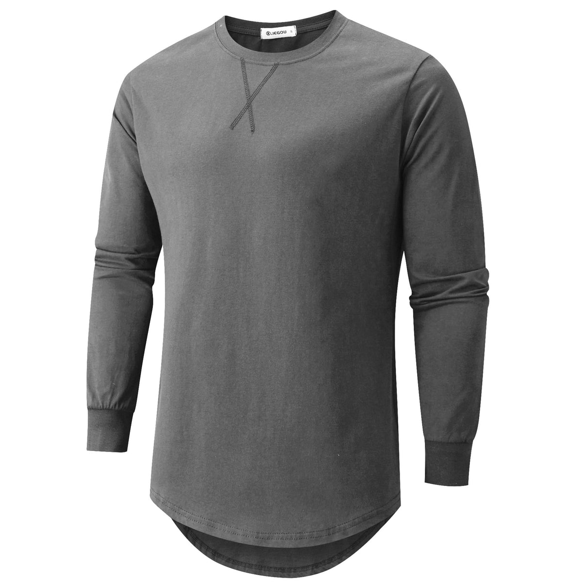 KLIEGOU Men's 100% Cotton Longline T-Shirt, Pre-Shrunk Soft
