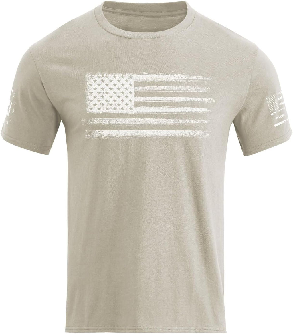 H HYFOL Men's Graphic T-Shirts USA Flag Cotton Short Sleeve American Patriotic Crewneck Casual Regular Tee Shirts