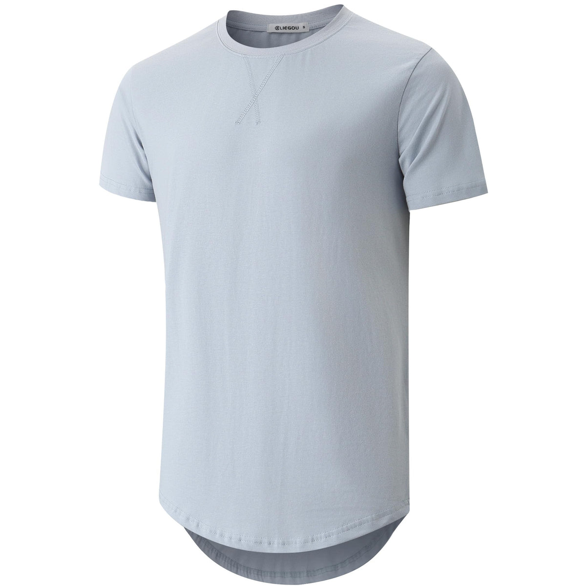 KLIEGOU Men's 100% Cotton Longline T-Shirt, Pre-Shrunk Soft