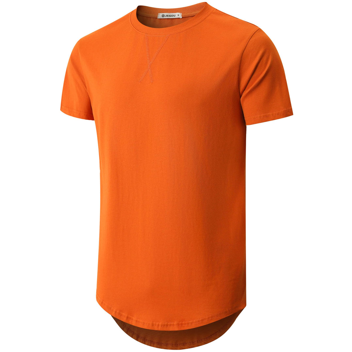 KLIEGOU Men's 100% Cotton Longline T-Shirt, Pre-Shrunk Soft