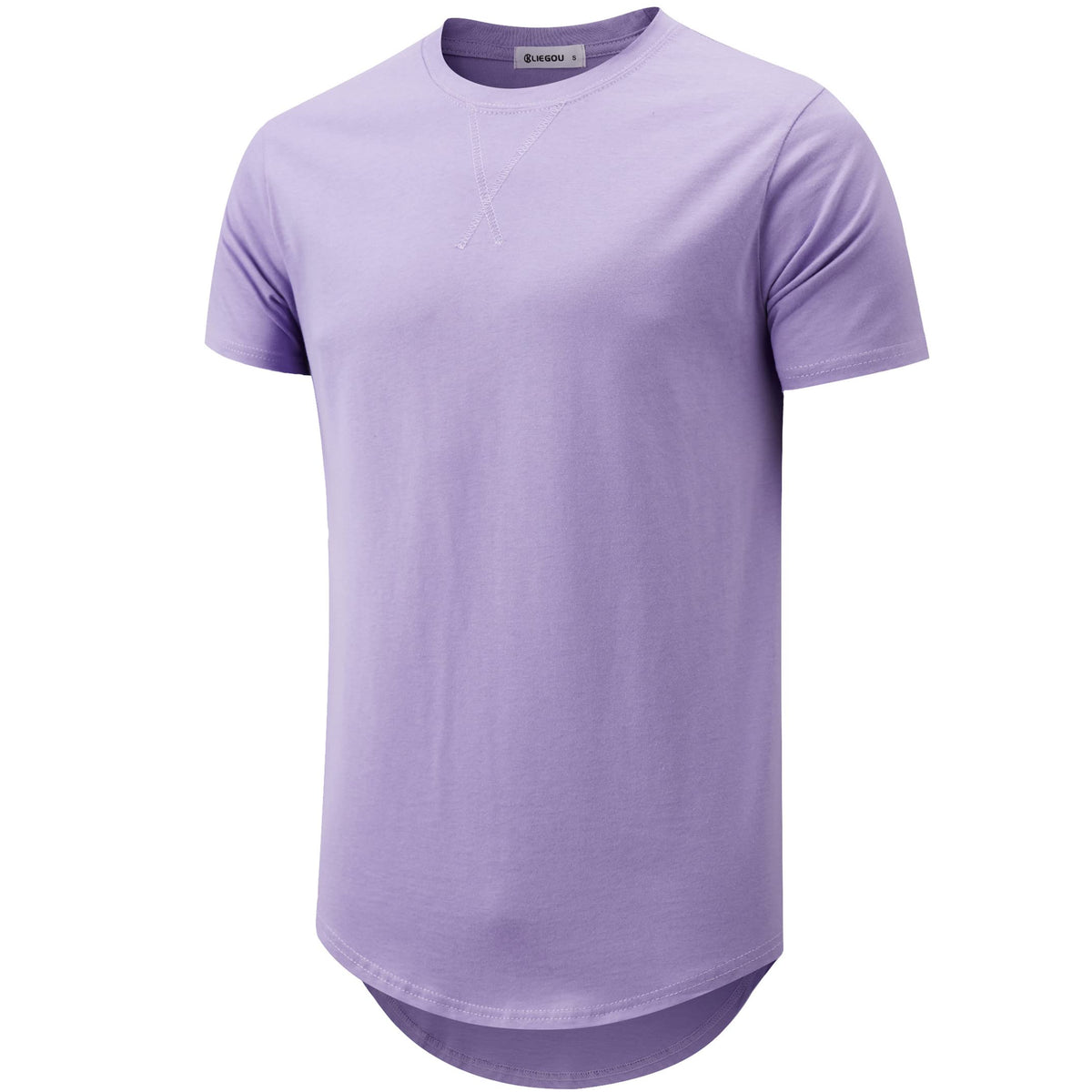 KLIEGOU Men's 100% Cotton Longline T-Shirt, Pre-Shrunk Soft