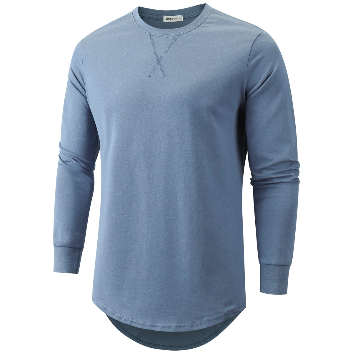 KLIEGOU Men's 100% Cotton Longline T-Shirt, Pre-Shrunk Soft