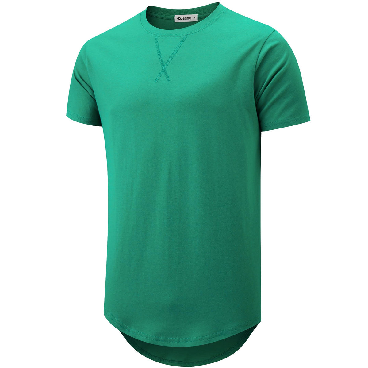 KLIEGOU Men's 100% Cotton Longline T-Shirt, Pre-Shrunk Soft