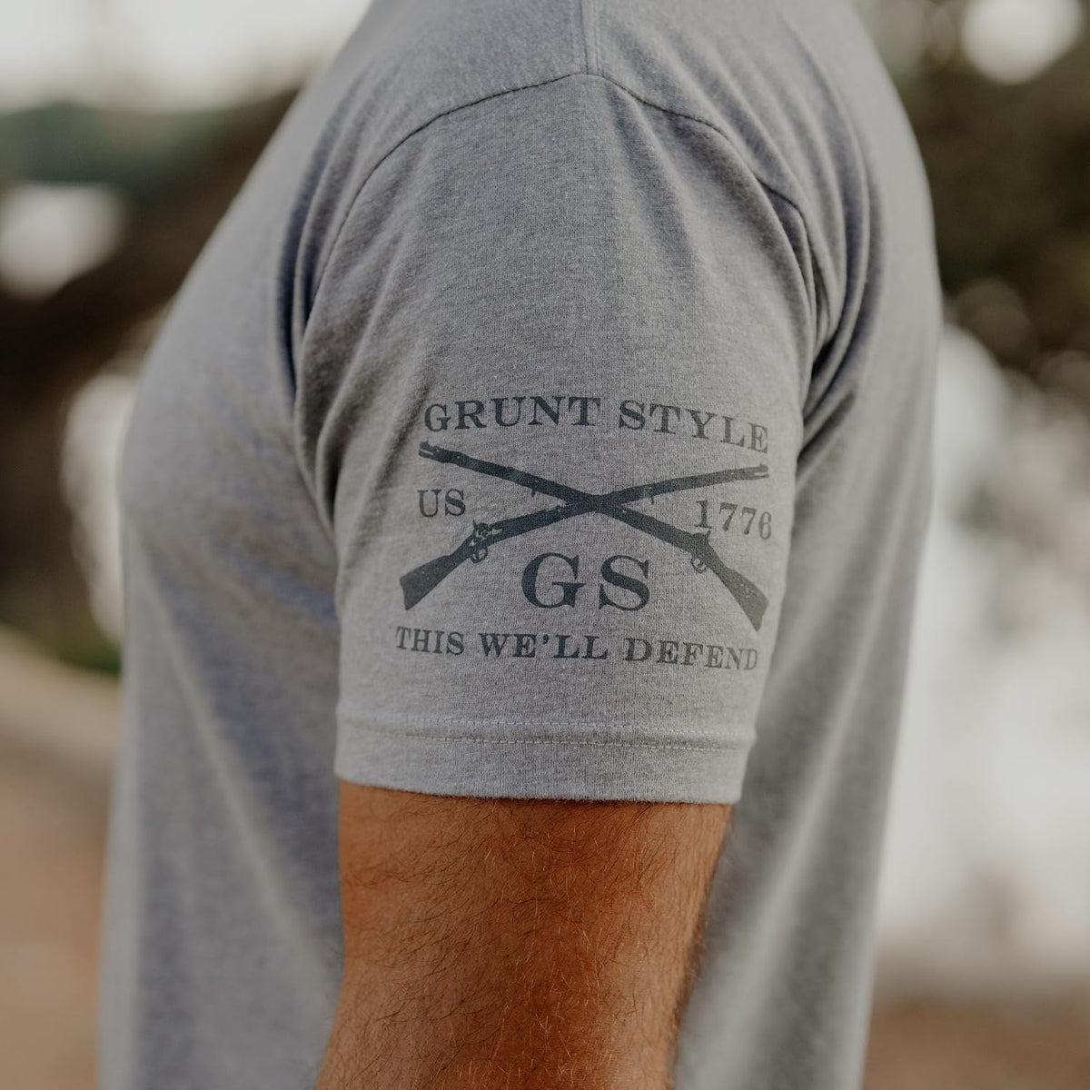 Grunt Style Basic Freedom Flag Men's Patriotic Graphic Tee