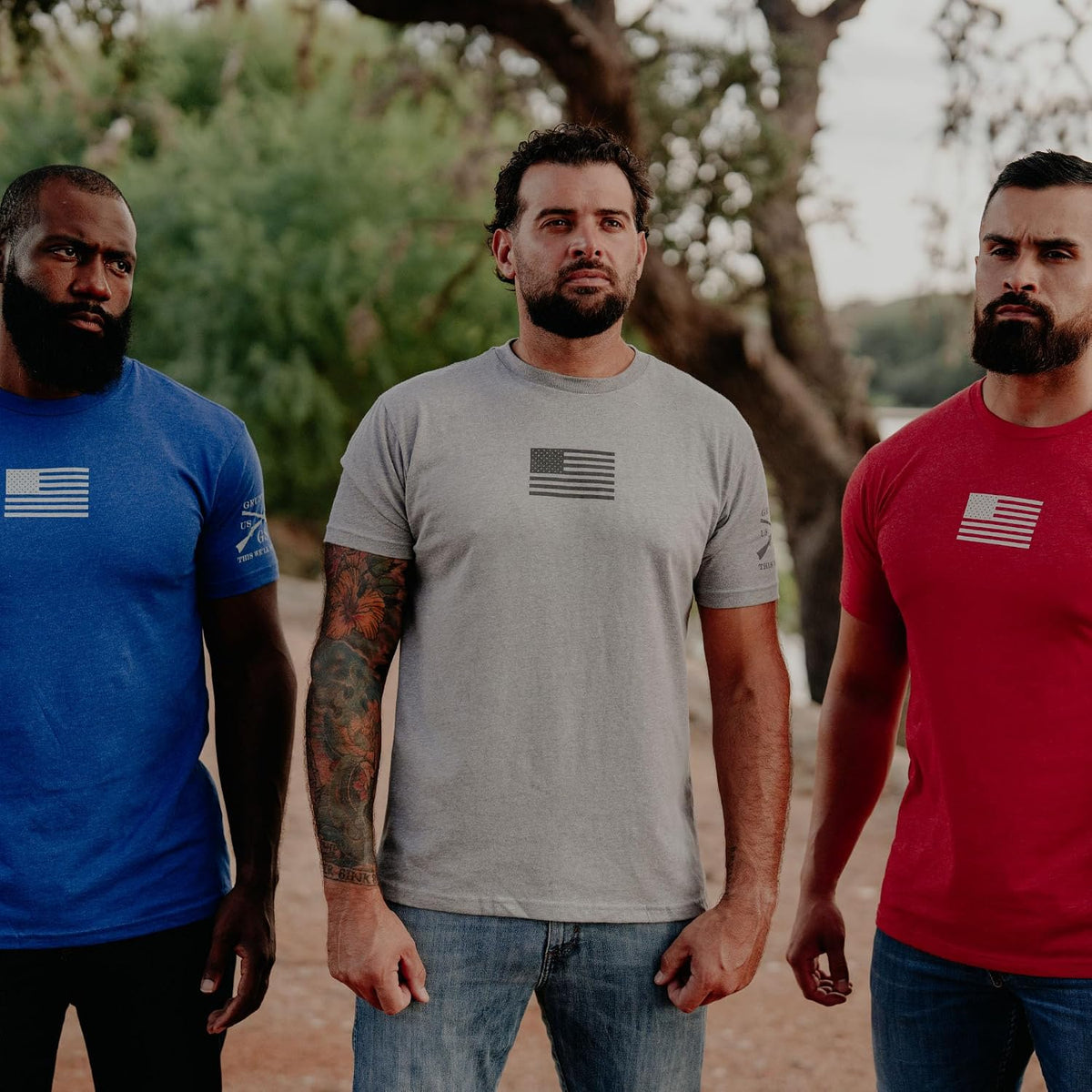 Grunt Style Basic Freedom Flag Men's Patriotic Graphic Tee