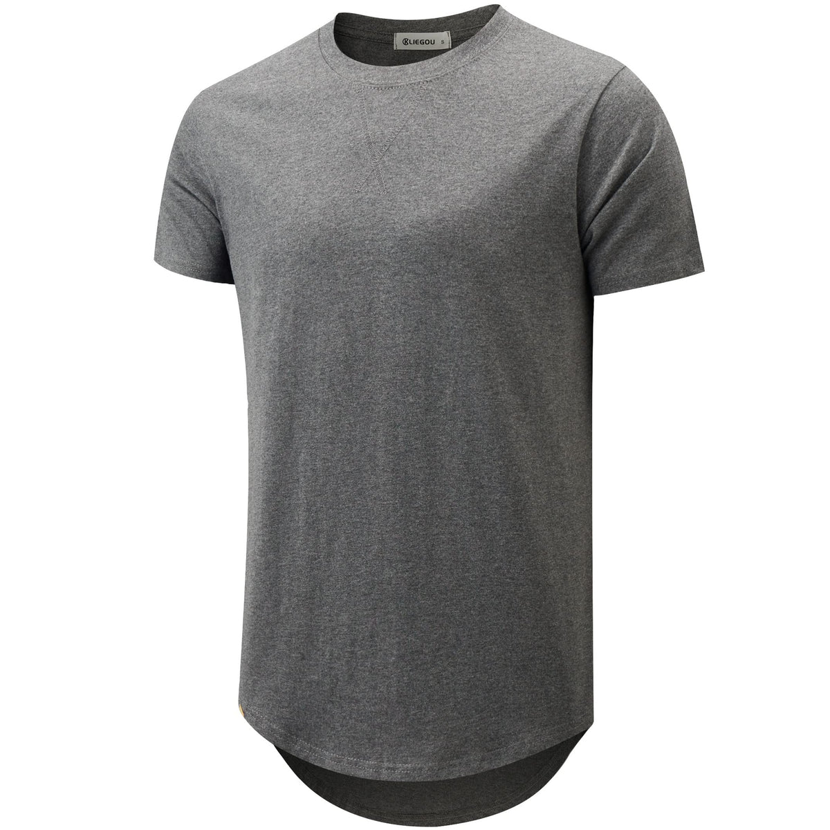KLIEGOU Men's 100% Cotton Longline T-Shirt, Pre-Shrunk Soft