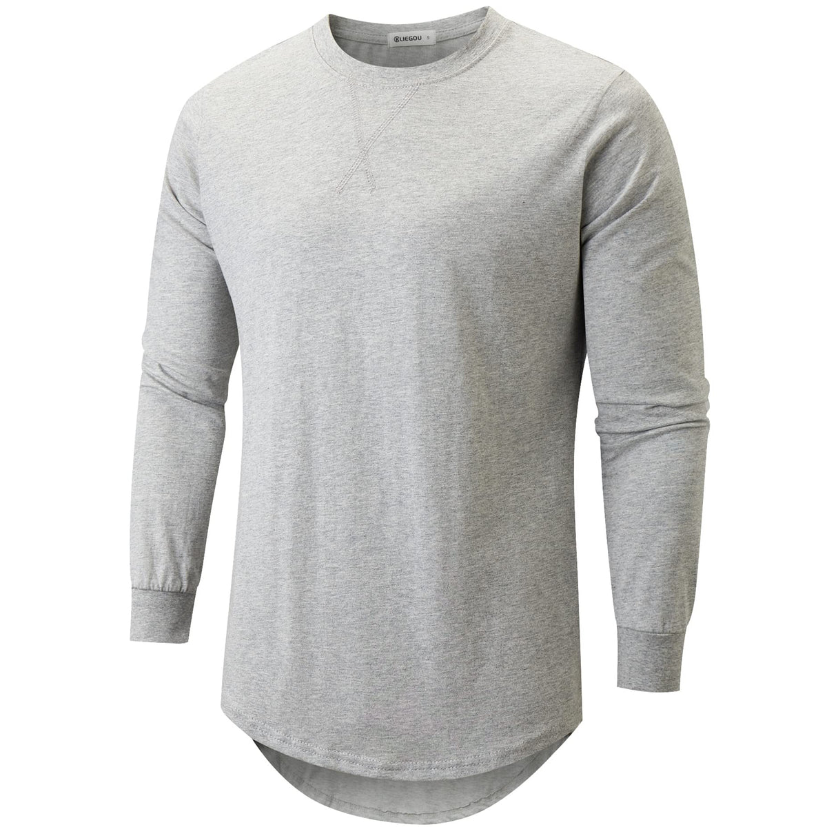 KLIEGOU Men's 100% Cotton Longline T-Shirt, Pre-Shrunk Soft