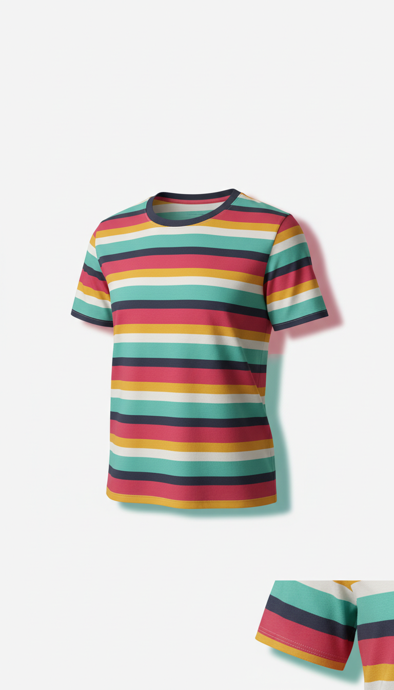 Statement stripe T-shirt metro mint