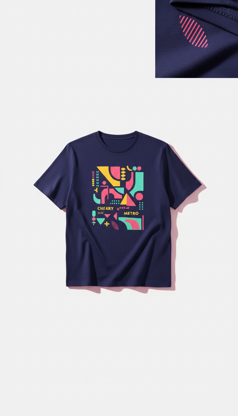 Graphic print T-shirt midnight indigo